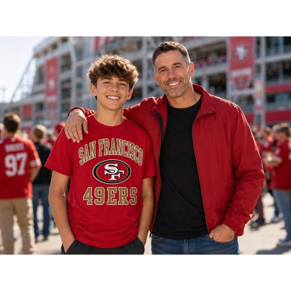 San Francisco 49ers Youth XL 18 20 Red Short Sleeve Graphic T Shirt NFL New